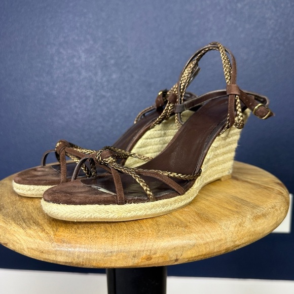 Aldo "Cooey" Brown and Tan Wedge Sandals, Size EU 40 (US 9) - Picture 1 of 11